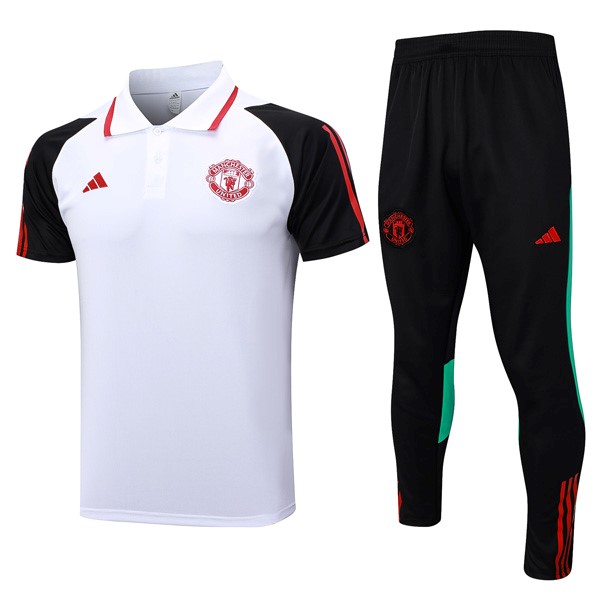 Polo Manchester United Conjunto Completo 2024 Blanco